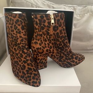 Leopard leather booties Karen Millen